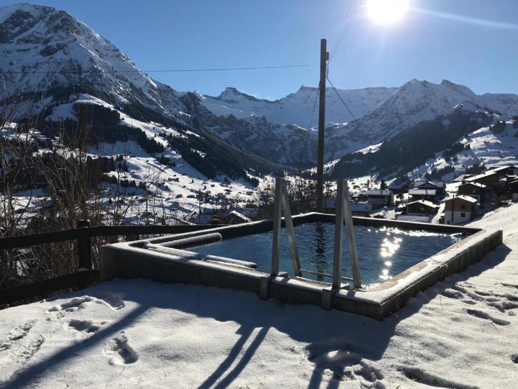 Chalet Sonnenheim, Wohnung Mit Panoramafenster Adelboden Eksteriør bilde