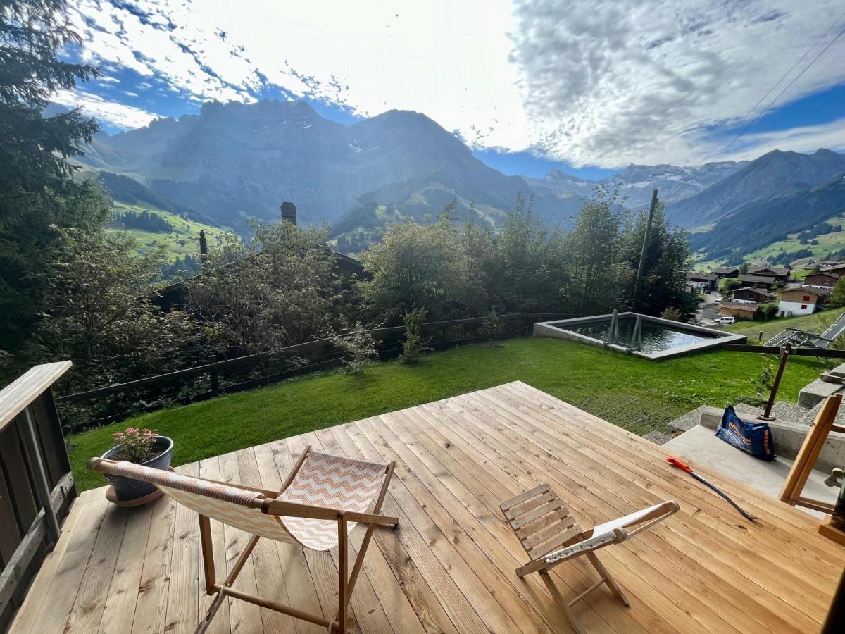 Chalet Sonnenheim, Wohnung Mit Panoramafenster Adelboden Eksteriør bilde